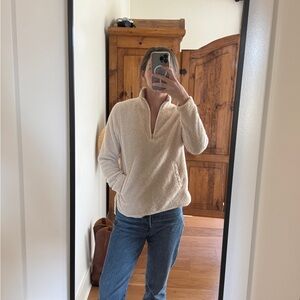 Banana Republic Cream Sherpa Zip-Up